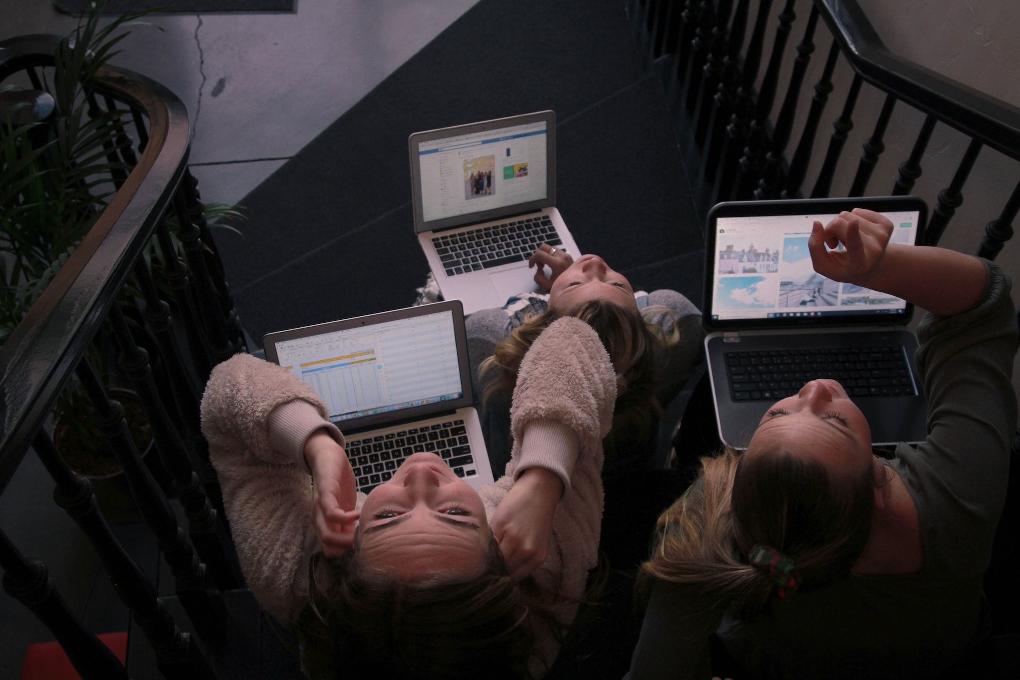 Two scholars working on a caption