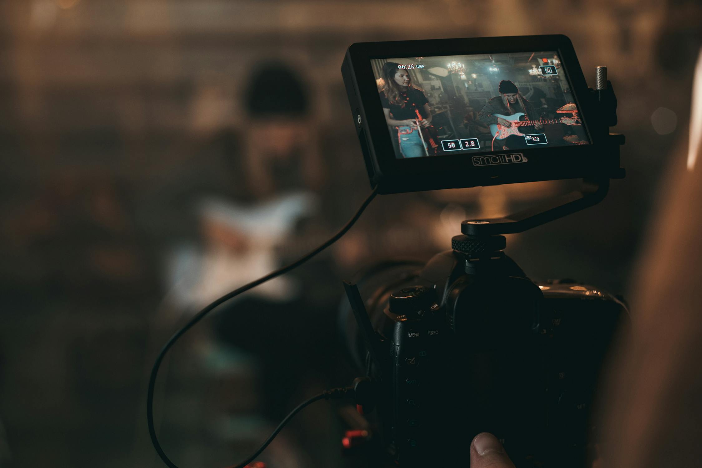 A person working on a video shot